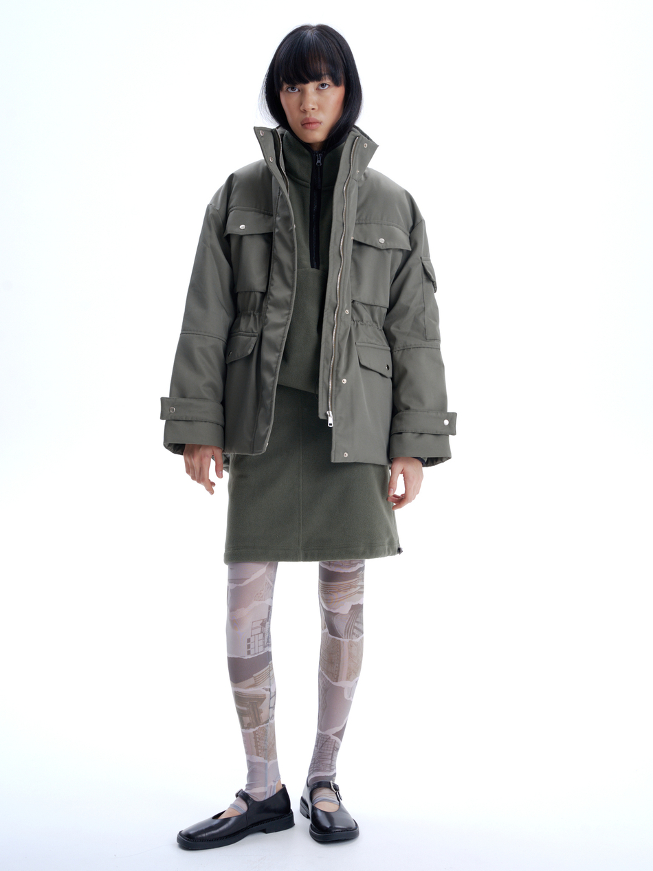 Юбка флисовая хаки