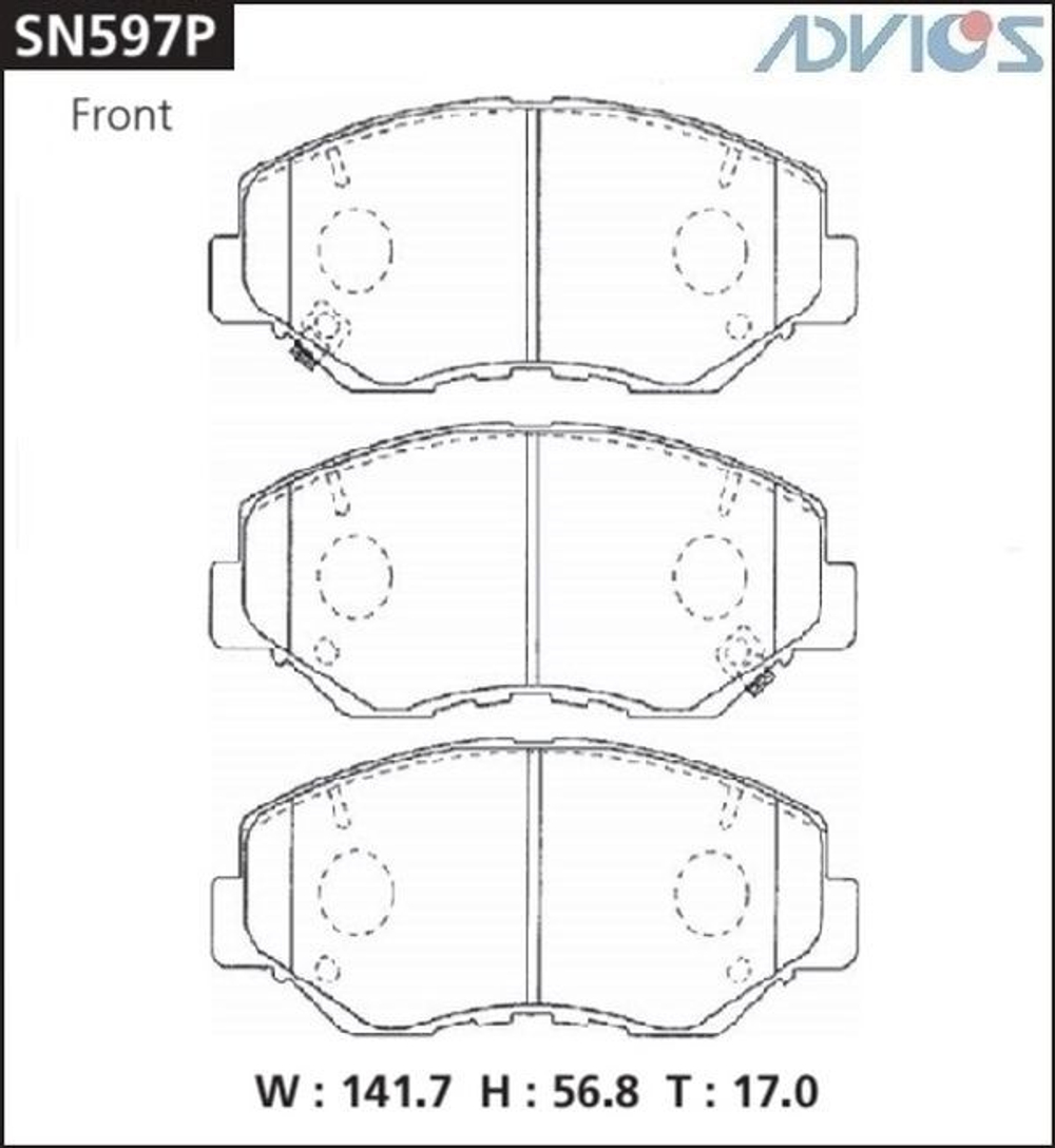 Дисковые тормозные колодки ADVICS SN597P