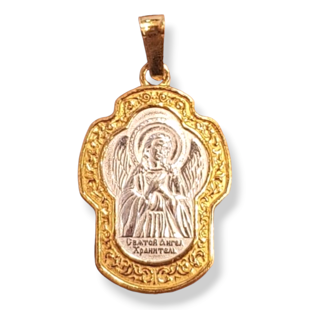 Нательная икона Ангел Хранитель с позолотой