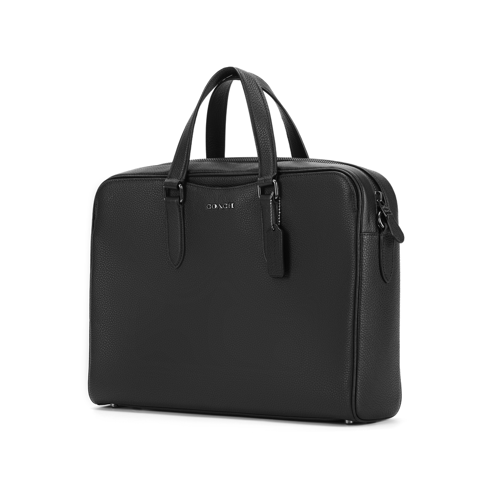 COACH Graham Pebbled Leather Handbag, Shoulder Bag, Crossbody Bag, Laptop Bag, Briefcase Large Men"s Black
