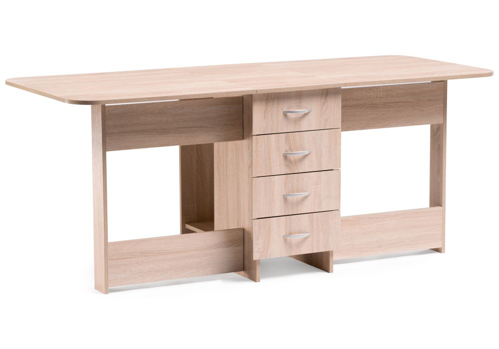 Стол-книжка Глория 606 М 182,2х78х75 с ящиками дуб сонома