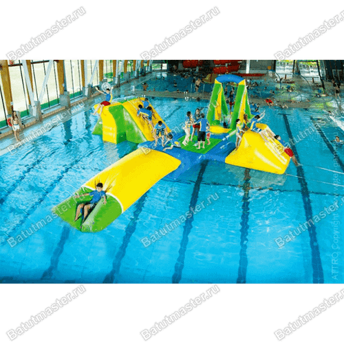 Надувной мини-аквапарк на воде «Аквапорт» 18×11×3 м