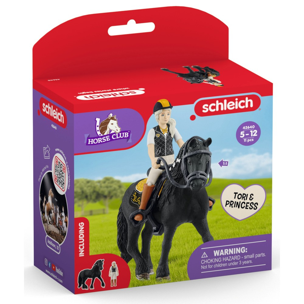 Schleich S 42640 — Тори и Принцесса, фризская кобыла — фото 1