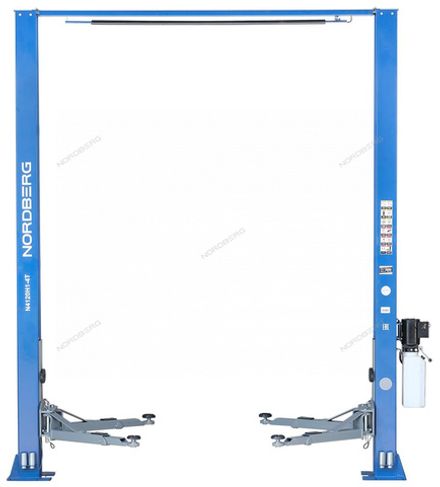Цена на NORDBERG (N4120H-4B) Подъемник 220V 2х стоечный 4т с верхней синхронизацией, H=3,6 м (синий)