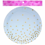 Тарелка бумажная 18 см в наборе 10 шт «Конфетти» голубая