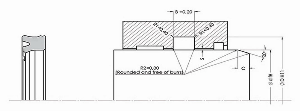 A181-075 U-образное штоковое уплотнение 75-88-10