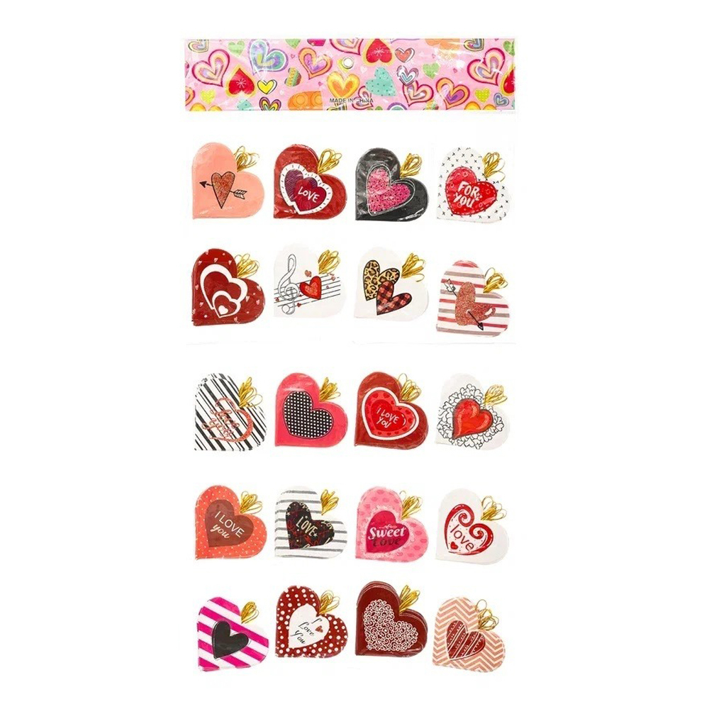 Открытка прямоугольная Basir, серия "Love", с блёстками, 8*7 см, 160 шт