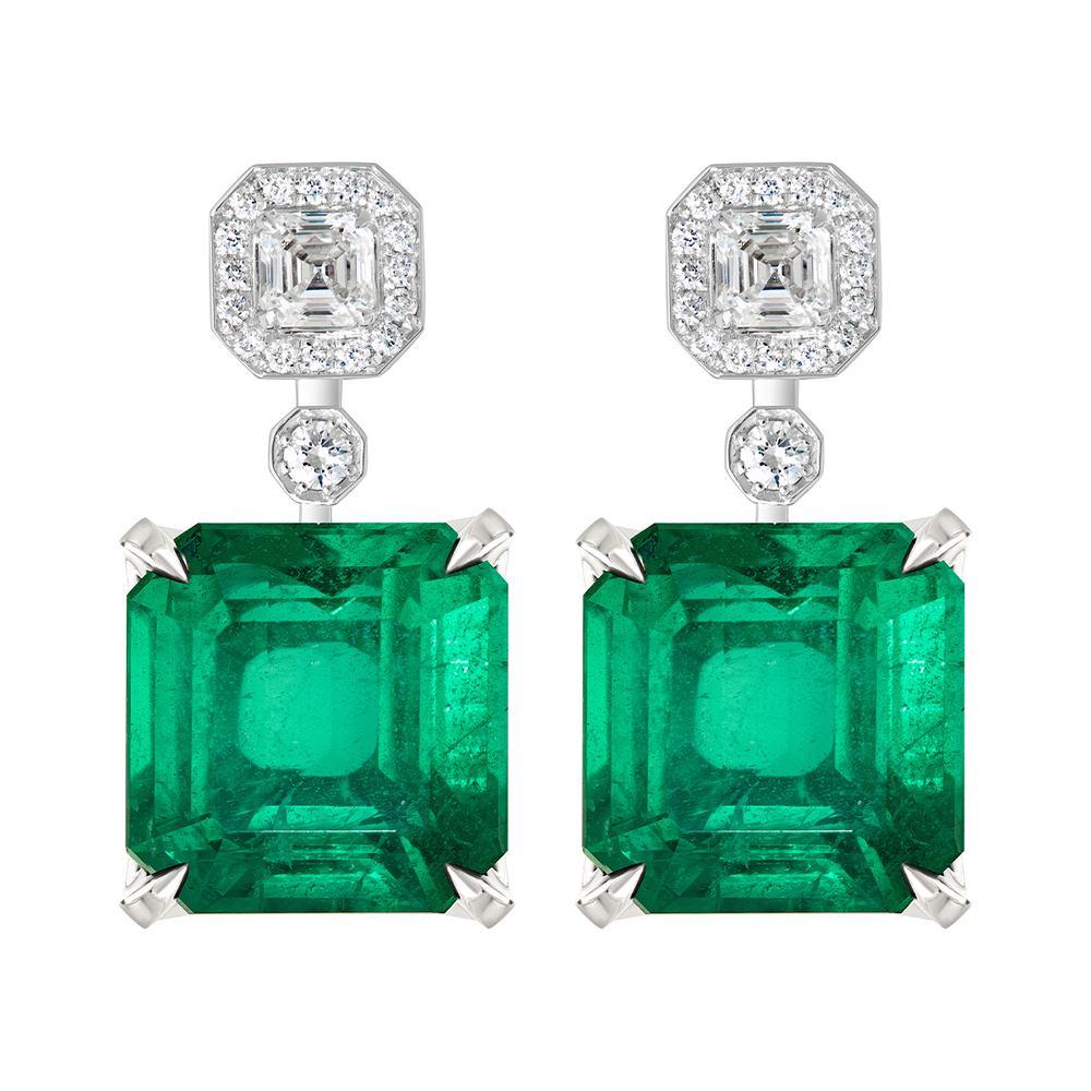 Серьги с Изумрудами и Бриллиантами, E0070-51/1
