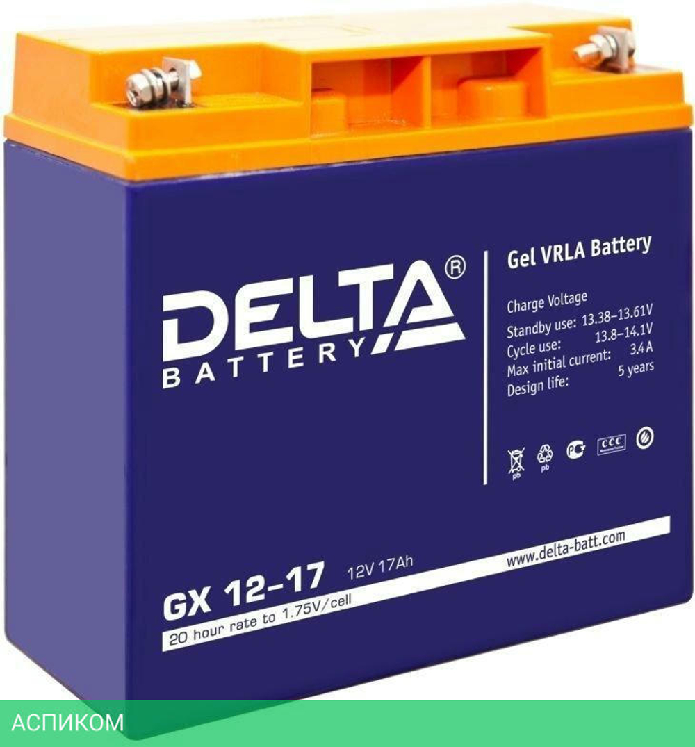 Аккумулятор для ИБП Delta 12V/17Ah (GX 12-17)