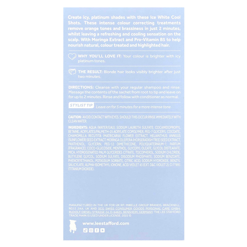 Lee Stafford, Bleach Blondes, Cool Shot, отбеливающий, 4 пакетика, 15 мл (0,5 жидк. унции)