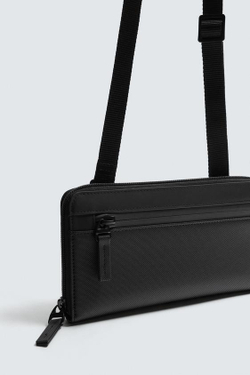 ZARA ПРОРЕЗИНЕННЫЙ КОШЕЛЕК, ЧЕРНЫЙ