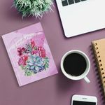 Блокнот МАЛЫЙ ФОРМАТ (110х147 мм), А6, 80 л., твёрдый, клетка, выборочный лак, STAFF, "Кактусы", 114448