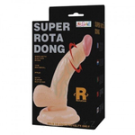 Вибратор-реалистик на присоске с ротацией Super Rota Dong (14,5×3,2 см)