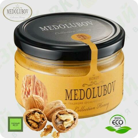 Мёд-суфле Медолюбов с грецким орехом  250 мл / Упаковка