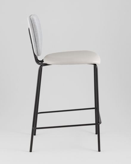 Стул полубарный Masey серый с серой экокожей