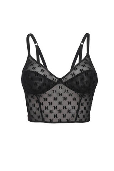 Сетевой бюстгальтер kl monogram Karl Lagerfeld - черный(235W2126)