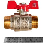 Кран шаровой полнопроходной ROMMER - 3/4" (НР/НР, PN40, ручка-бабочка)