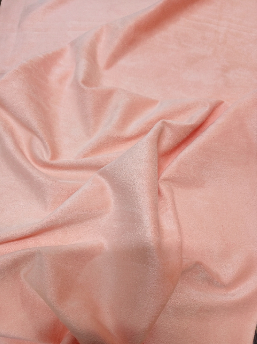 Искусственная розовая замша на скубе, для внутреннего ушка и иного оформления деталей, плотность 420 г/м пог.