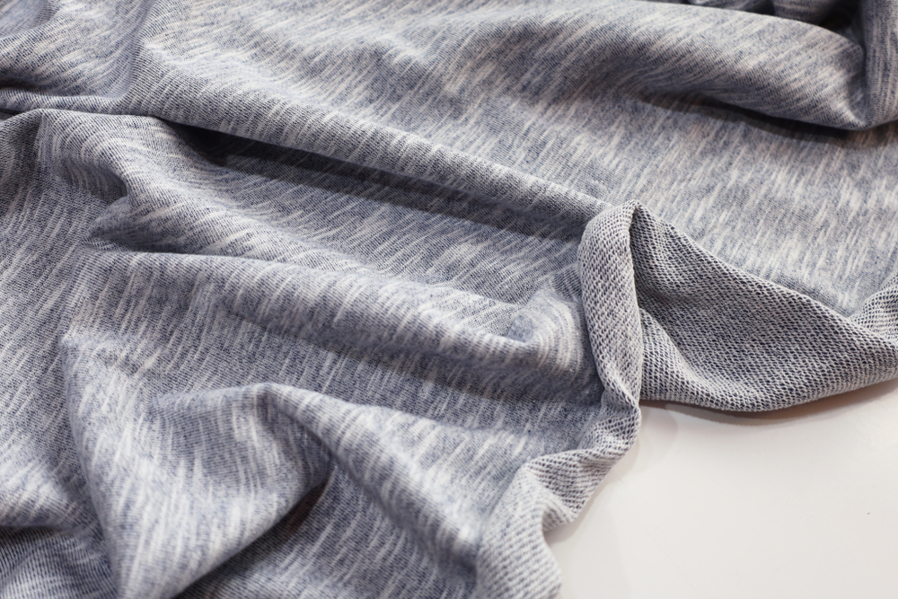 СИНИЙ МЕЛАНЖ - Футер 3х-нитка петля ФЛАМ, пенье (ОЗ86 Елена)