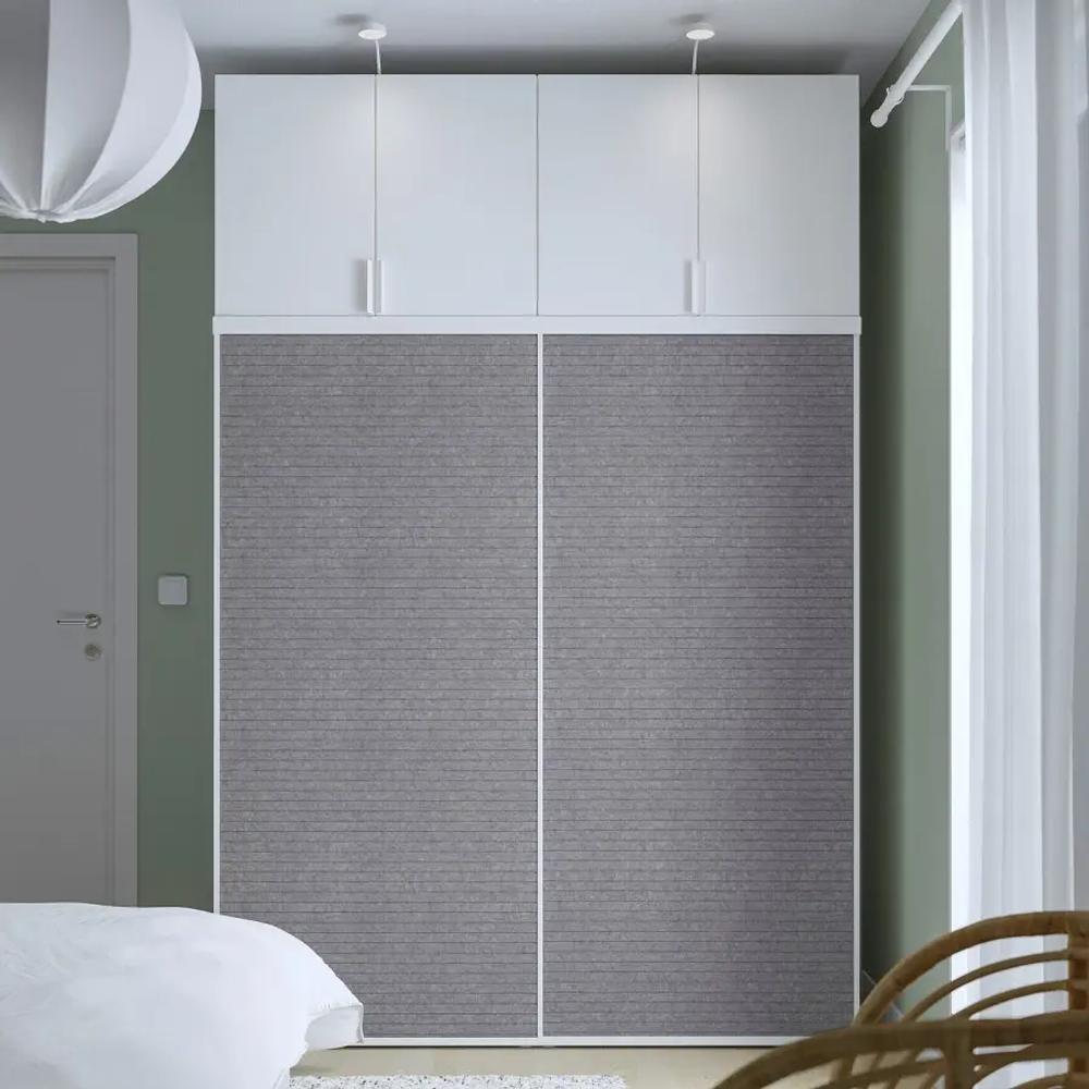 Шкаф 6-дверный - IKEA PLATSA/ПЛАТСА ИКЕА, 157х160х241,1 см, белый/темно-серый