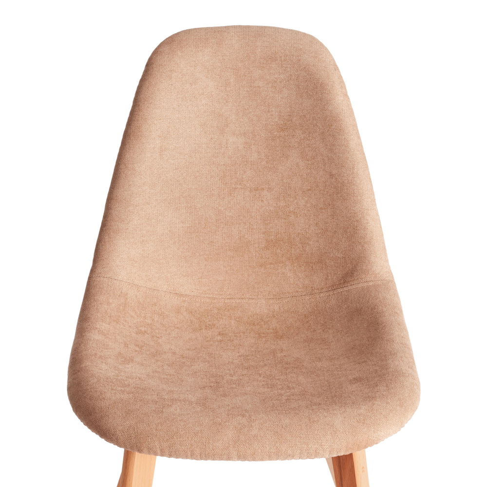 Стул CINDY SOFT (mod. C1021F1-1) фактурный велюр/дерево бук, 55 х 48 х 83 см, Бежевый LY1701-4 / натуральный