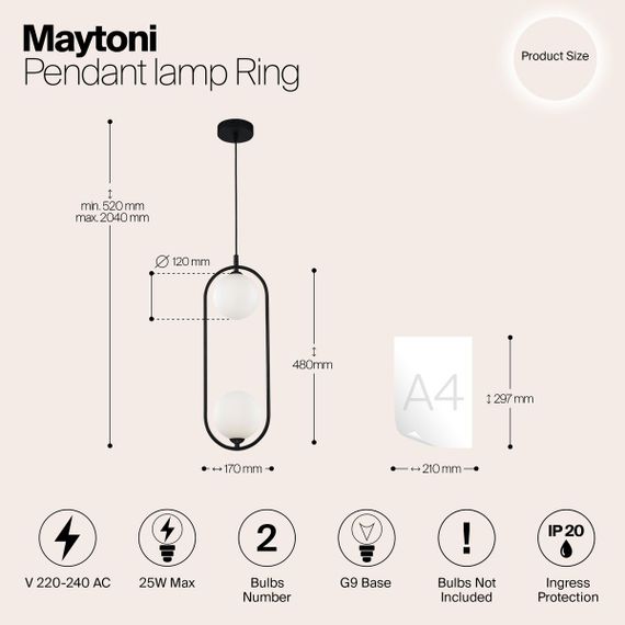 Подвесной светильник Maytoni Ring MOD013PL-02B