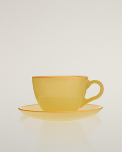 Zara Home чайная пара из стекла, цвет зелёный, 13 см