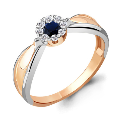 963784к Кольцо из Золота с бриллиантами, сапфиром из коллекции "Supreme"