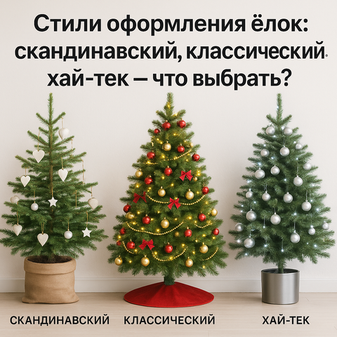 Стили оформления ёлок: скандинавский, классический, хай-тек - что выбрать?