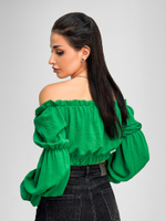 Топ Miss Sumaya 185 на резинке с длинным рукавом и затяжками спереди