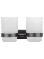 Два стакана для зубных щеток с держателем WONZON & WOGHAND GRAFFITY, Темный графит (WW-9328-GM)