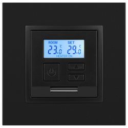 14-4111-05 ЭРА Терморегулятор универс. 230В-Imax16А, IP20, Эра Elegance, антрацит | Elegance Антрацит