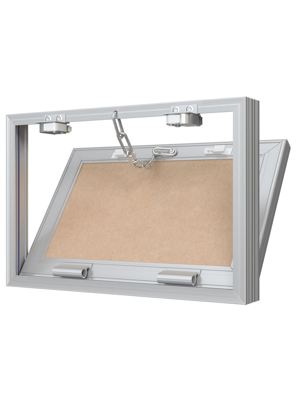 Люк ревизионный D Ceramo Base 300х200 скрыт.монтаж съемный алюминий EVECS