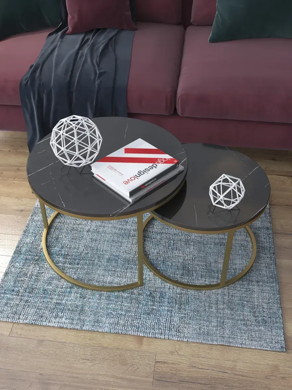 Комплект журнальных столов Акцент - ЗЧГ - МДФ в ПВХ