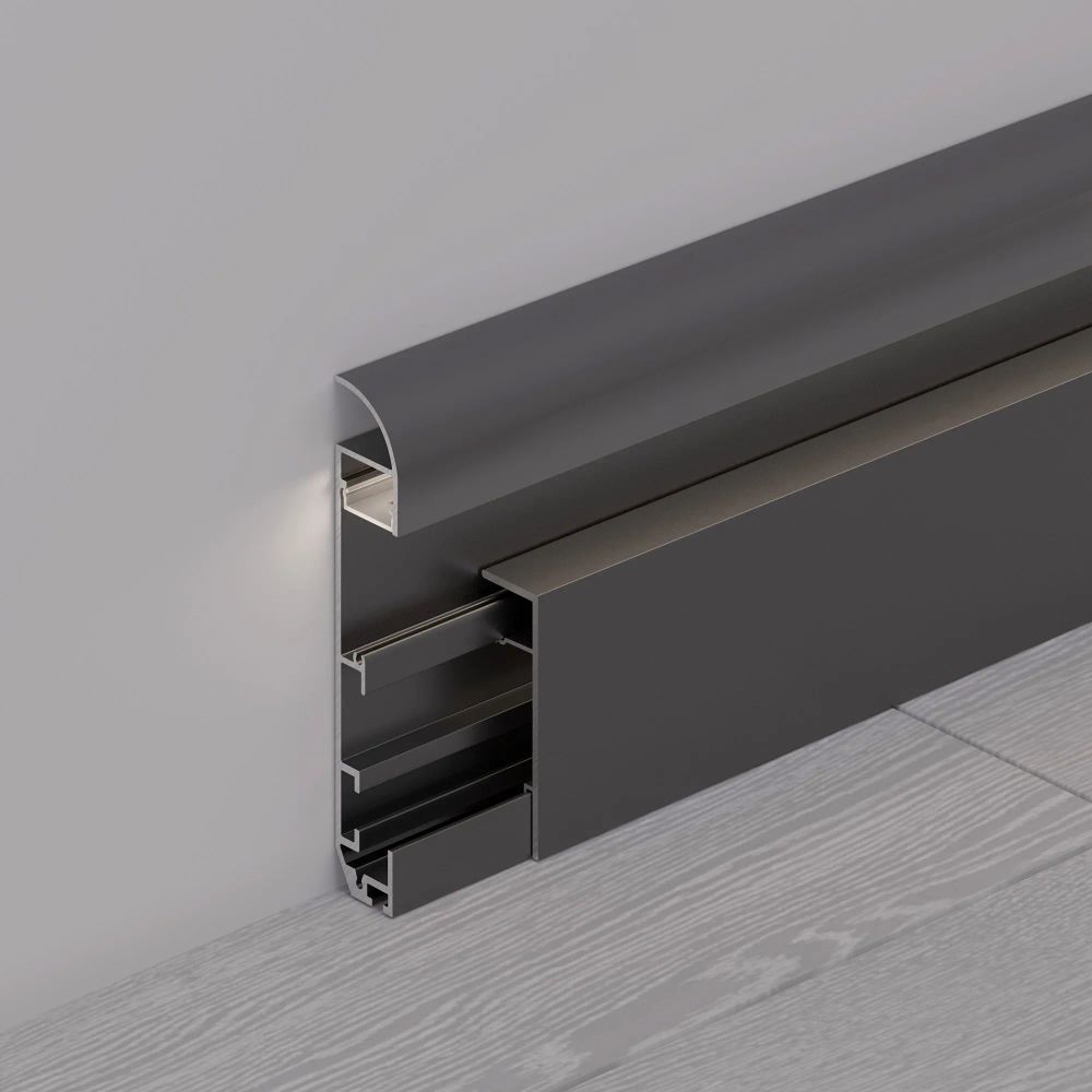 Профиль PLINTUS-H80-2000 BLACK (Arlight, Алюминий) 045448