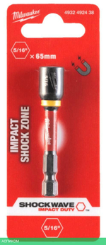 Насадка торцевая Milwaukee Shockwave 1/4" Hex-5/16"x65мм (4932492438)