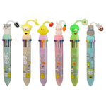 Ручка шариковая, автоматическая, 12в1, Basir, серия "Животные", 12-ти цветная, с резиновой фигуркой, 24 шт