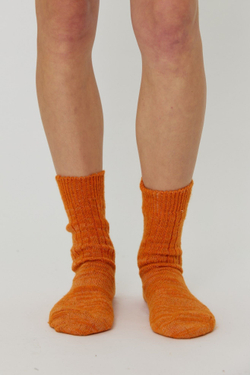 Носки цвета оранжевый "меланж" из шерсти