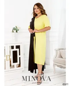 Платье 2288Б-лимонный-черный Minova