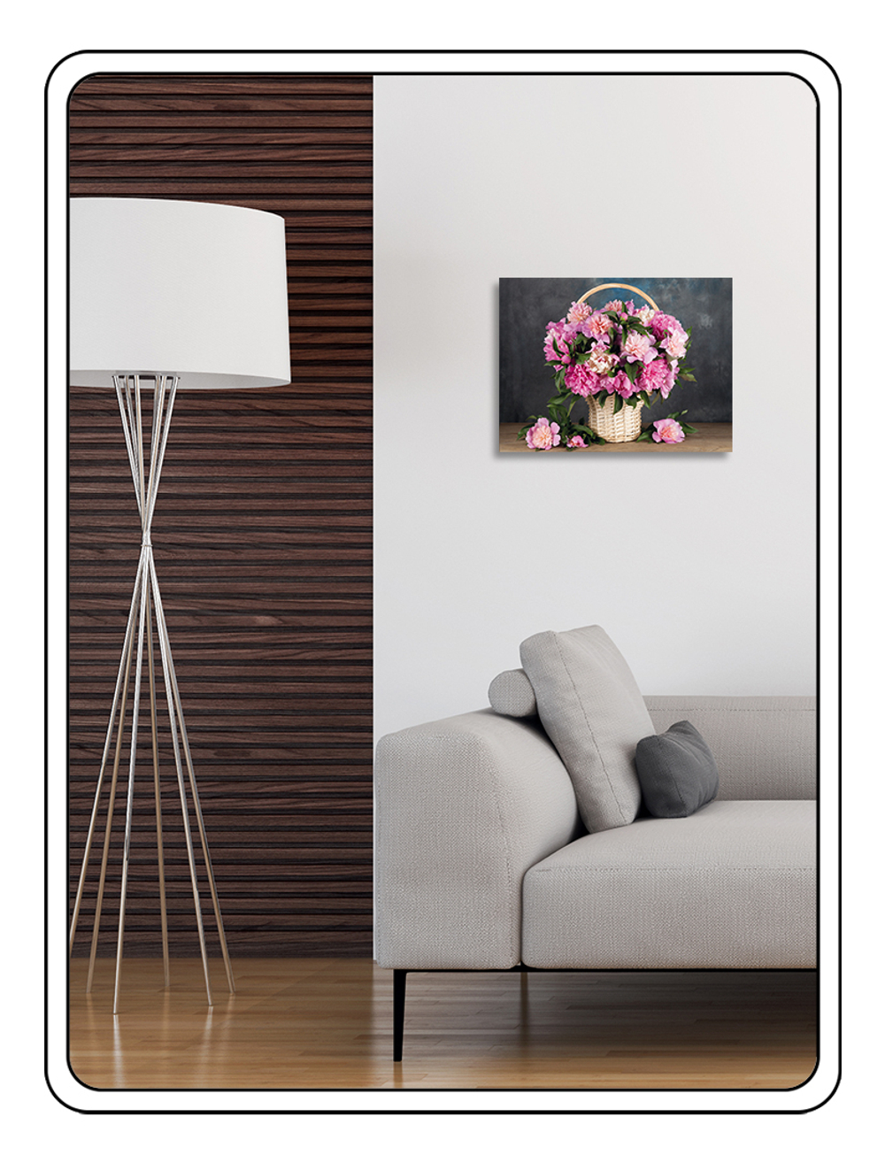 Картина "Красивые пионы в корзине"