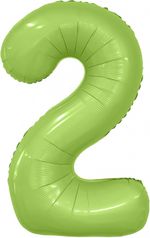 Agura Шар 40" / 102 см "Цифра 2" сатин Фисташка Slim (БГ-60)