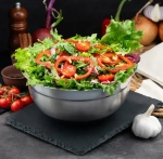 Миска Jolly Kitchen с крышкой, черная, 20 см, нержавеющая сталь 0,35 мм, объем 1,4 л