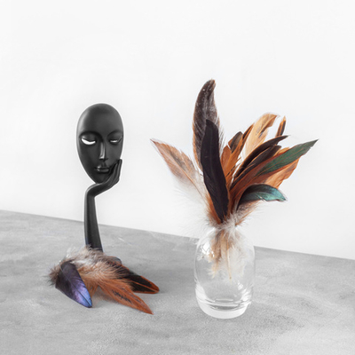 Перья петуха естественные двухцветные 13 - 18 см. 20 шт.