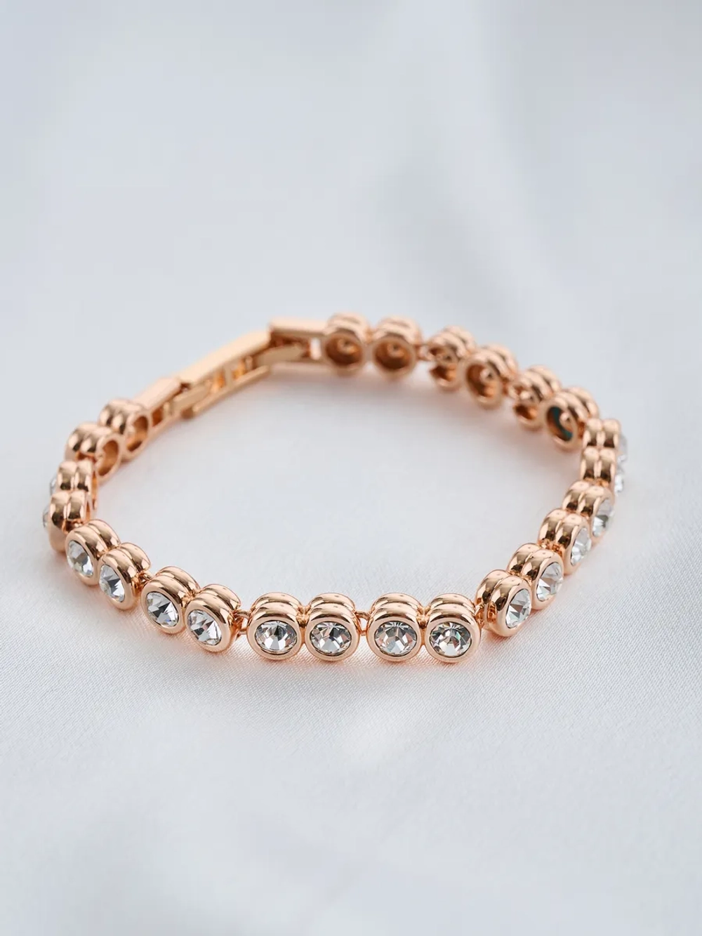 Браслет-дорожка Классик с белыми кристаллами Swarovski