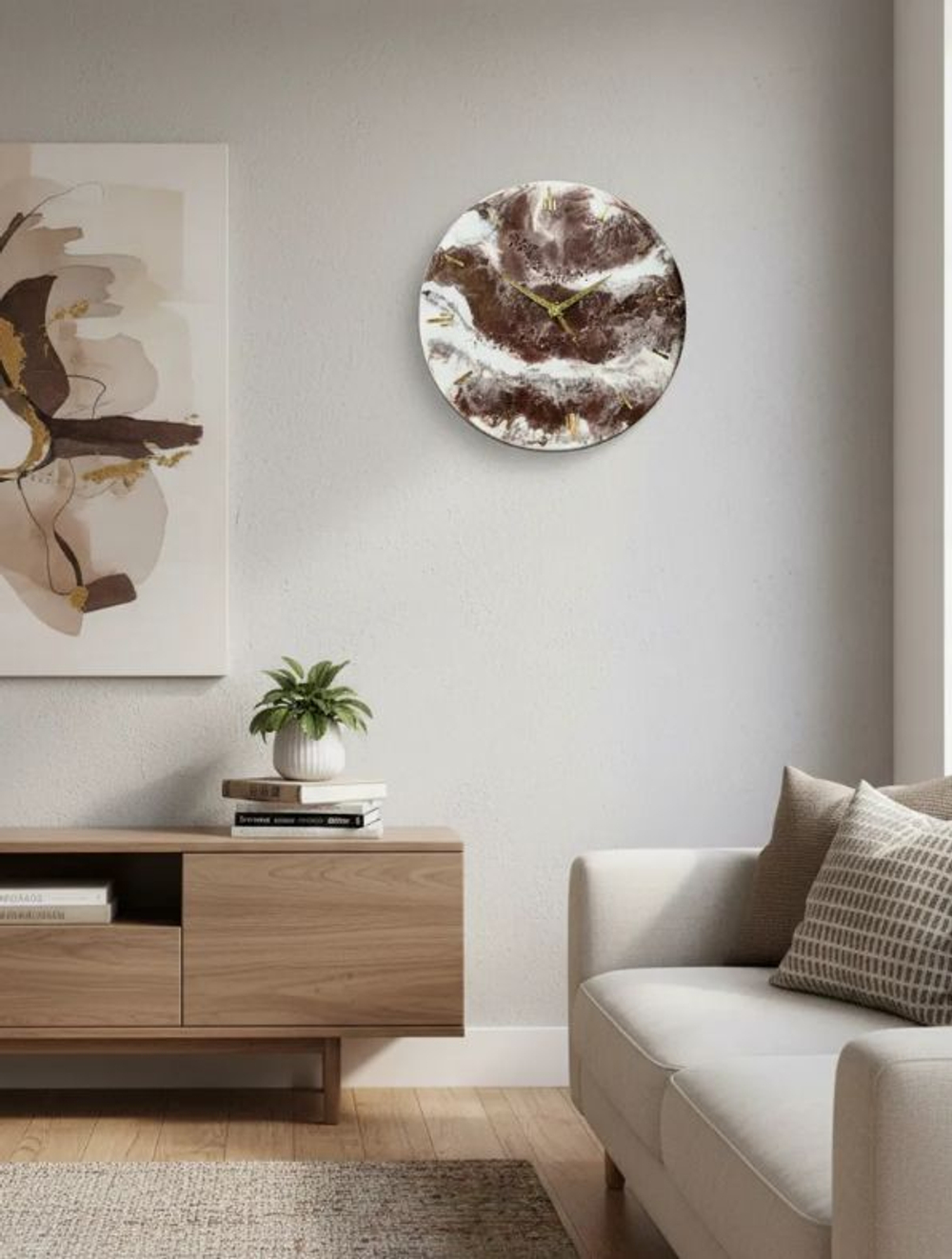 Настенные часы ручной работы «Бронзовая река»