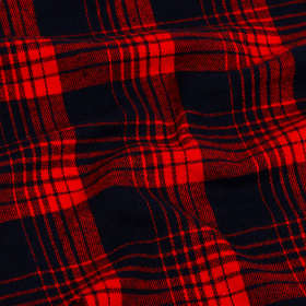 Ткань рубашечная фланель 150 г/м² 80% полиэстер, 20% хлопок шир.150 см  цв.03 красный