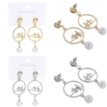 Серьги из гиппоалергенного сплава «ЭКЛАТТО», цвет серебро и золото, 5,5см