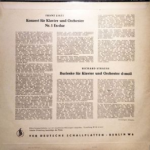 Franz Liszt, Richard Strauss / Konzert Nr. 1 Es-Dur - Burleske D-Moll (10" Vinyl LP)