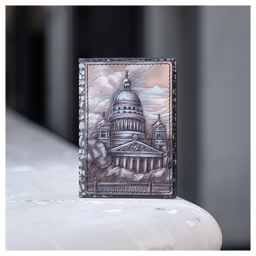 Чехол на паспорт «Городские мотивы» бордовый