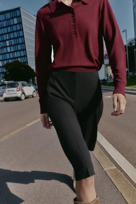 ZARА ДЛИННЫЕ БЕРМУДЫ С ВЫСОКОЙ ПОСАДКОЙ, ЧЕРНЫЙ